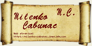 Milenko Cabunac vizit kartica